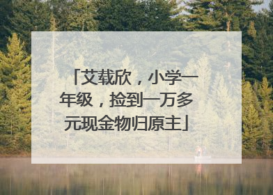 艾载欣，小学一年级，捡到一万多元现金物归原主