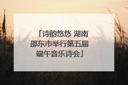 诗韵悠悠 湖南邵东市举行第五届端午音乐诗会