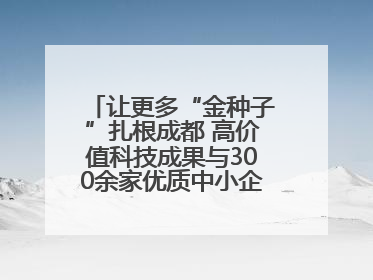 让更多“金种子”扎根成都 高价值科技成果与300余家优质中小企业精准对接