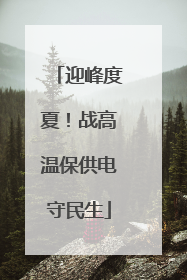 迎峰度夏！战高温保供电守民生