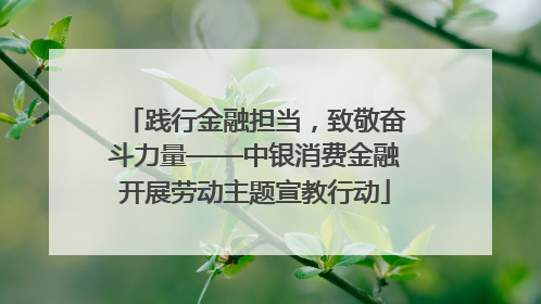 践行金融担当，致敬奋斗力量——中银消费金融开展劳动主题宣教行动