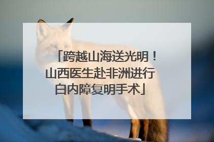 跨越山海送光明！山西医生赴非洲进行白内障复明手术