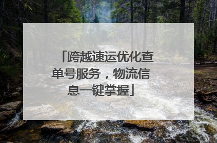 跨越速运优化查单号服务，物流信息一键掌握
