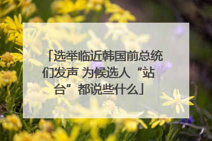 选举临近韩国前总统们发声 为候选人“站台”都说些什么