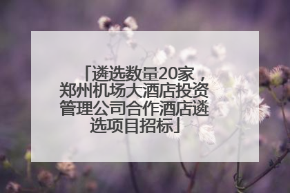 遴选数量20家，郑州机场大酒店投资管理公司合作酒店遴选项目招标