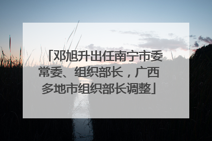 邓旭升出任南宁市委常委、组织部长，广西多地市组织部长调整