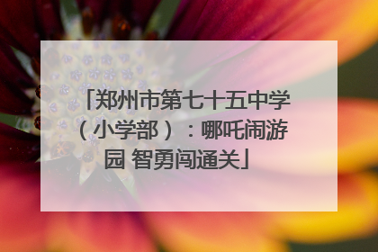 郑州市第七十五中学（小学部）：哪吒闹游园 智勇闯通关