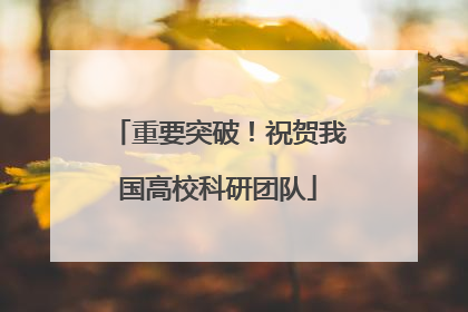 重要突破！祝贺我国高校科研团队