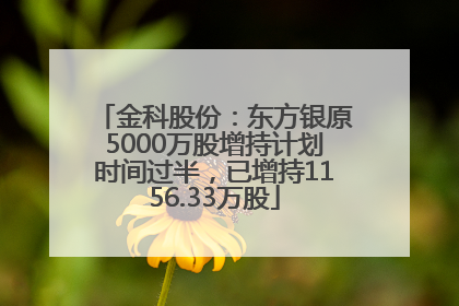 金科股份：东方银原5000万股增持计划时间过半，已增持1156.33万股