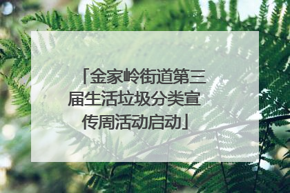 金家岭街道第三届生活垃圾分类宣传周活动启动