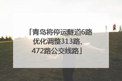 青岛将停运隧道6路 优化调整313路、472路公交线路