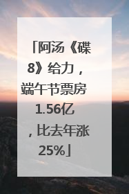 阿汤《碟8》给力，端午节票房1.56亿，比去年涨25%