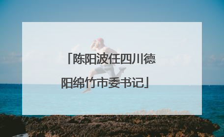陈阳波任四川德阳绵竹市委书记