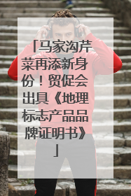 马家沟芹菜再添新身份！贸促会出具《地理标志产品品牌证明书》