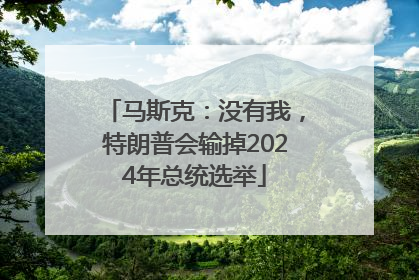 马斯克：没有我，特朗普会输掉2024年总统选举