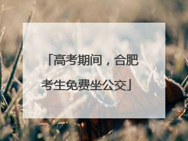 高考期间，合肥考生免费坐公交
