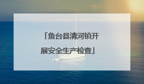 鱼台县清河镇开展安全生产检查