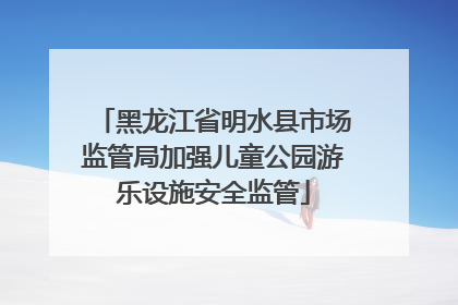 黑龙江省明水县市场监管局加强儿童公园游乐设施安全监管