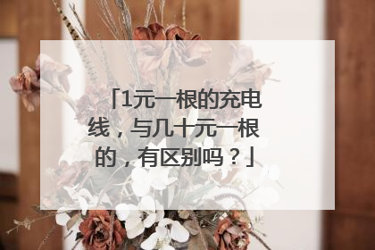 1元一根的充电线，与几十元一根的，有区别吗？