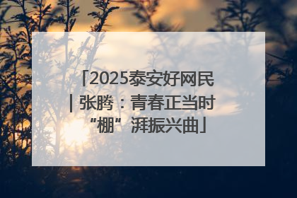 2025泰安好网民｜张腾：青春正当时 “棚”湃振兴曲