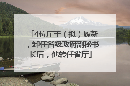 4位厅干（拟）履新，卸任省级政府副秘书长后，他转任省厅