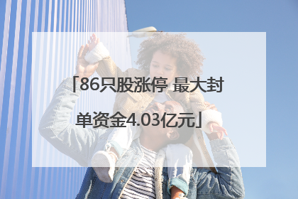86只股涨停 最大封单资金4.03亿元