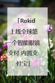 Rokid 上线全球第一个智能眼镜支付 内置支付宝
